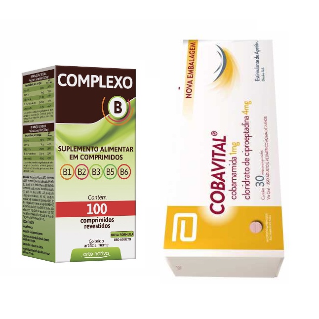 Kit Engordar Cobavital 30cp + Complexo B 100cp Estimulante Do Apetite ...