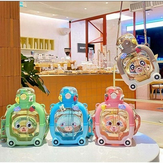 Garrafa de Água de Canudo infantil 1000ML/Garrafa De Água Grande Capacidade De Plástico Beber Crianças Garrafa