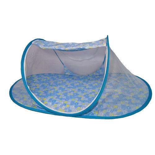 Berço Bebê Mini Portátil Com Mosquiteiro Tule Azul & Rosa