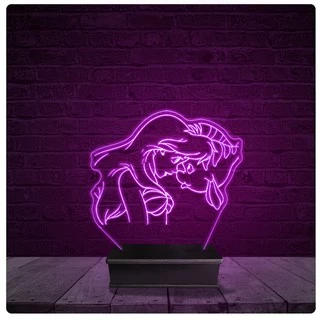 Luminária Led Acrilico Abajur - Ariel Disney princesa