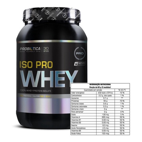 Iso Pro Whey 900 G – Probiótica Morango