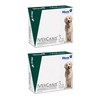 Kit 2x Ivercanis 3 mg 4 comprimidos - Antiparasitário para Cães