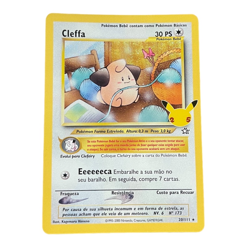 Carta Pokémon Lendária Da Coleção Celebrações Cleffa