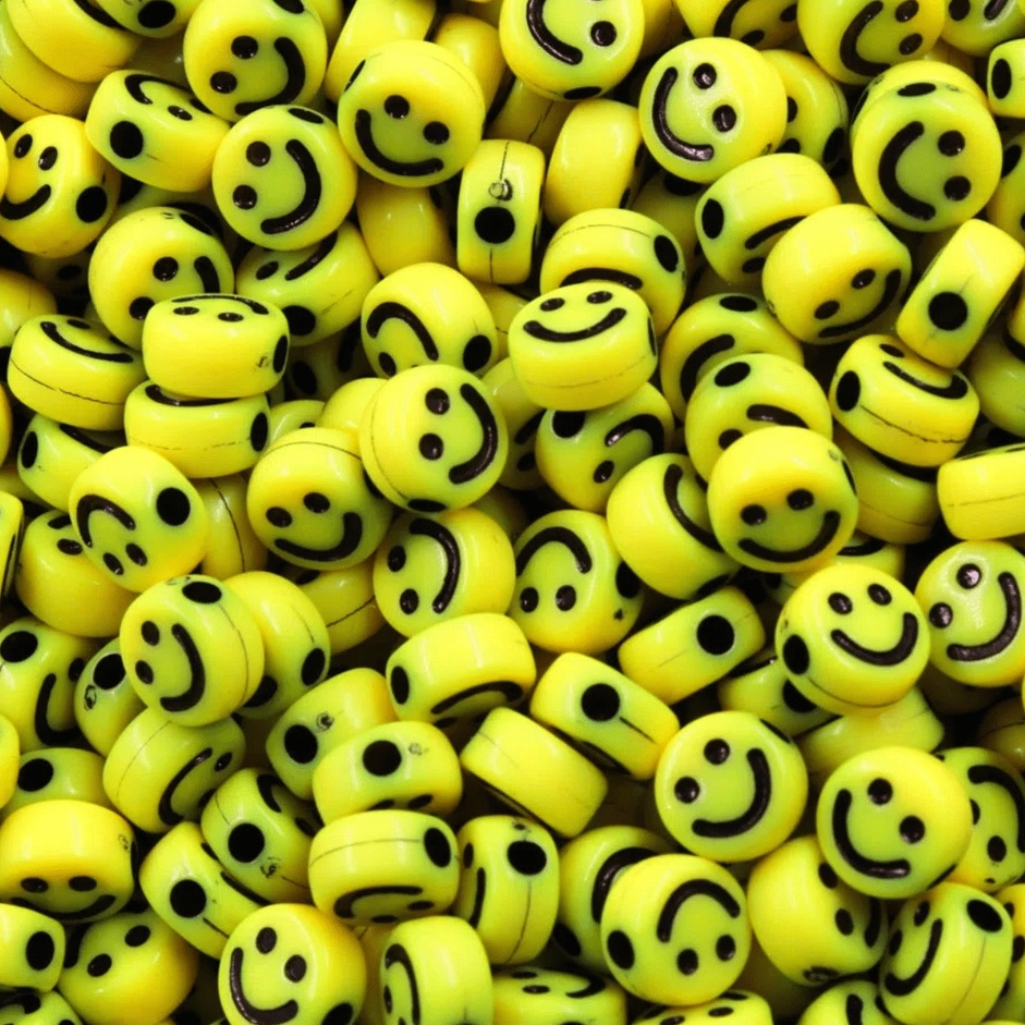 Até Mil Unidades Miçanga Entremeio Smile 07mm Pulseira Chaveiro