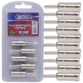 10 Plugs Pino Cromado Adaptador Antena Automotiva Terminal CB90 B Para Carro
