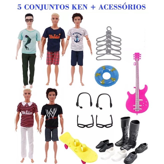 5 Conjuntos De Roupas Para Boneco Ken namorado da Barbie