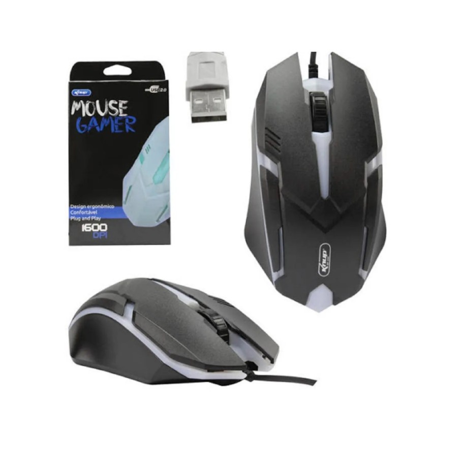 Mouse Gamer Knup KP-V40 1600 DPI CABO USB | Shopee Brasil