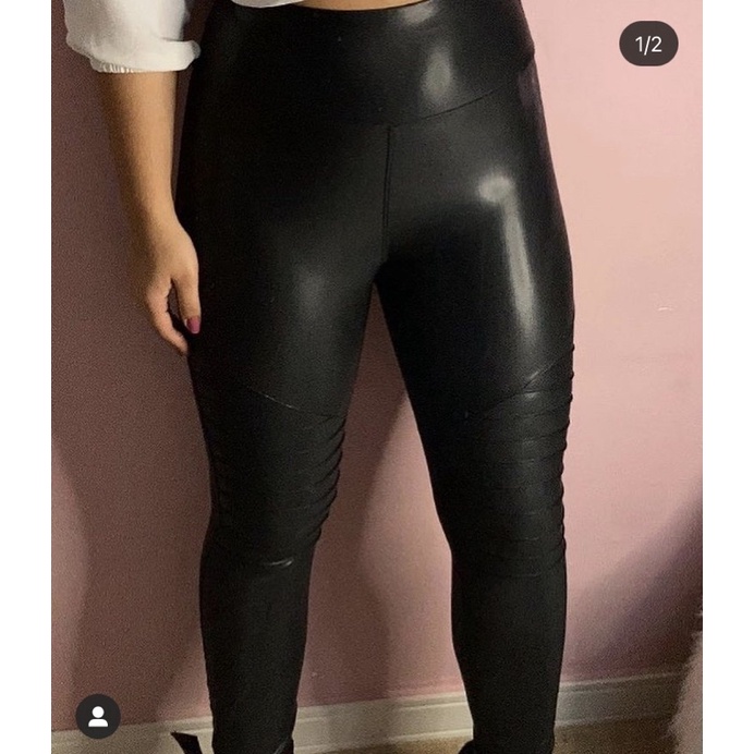 New Look petite leather-look leggings in black - Depop