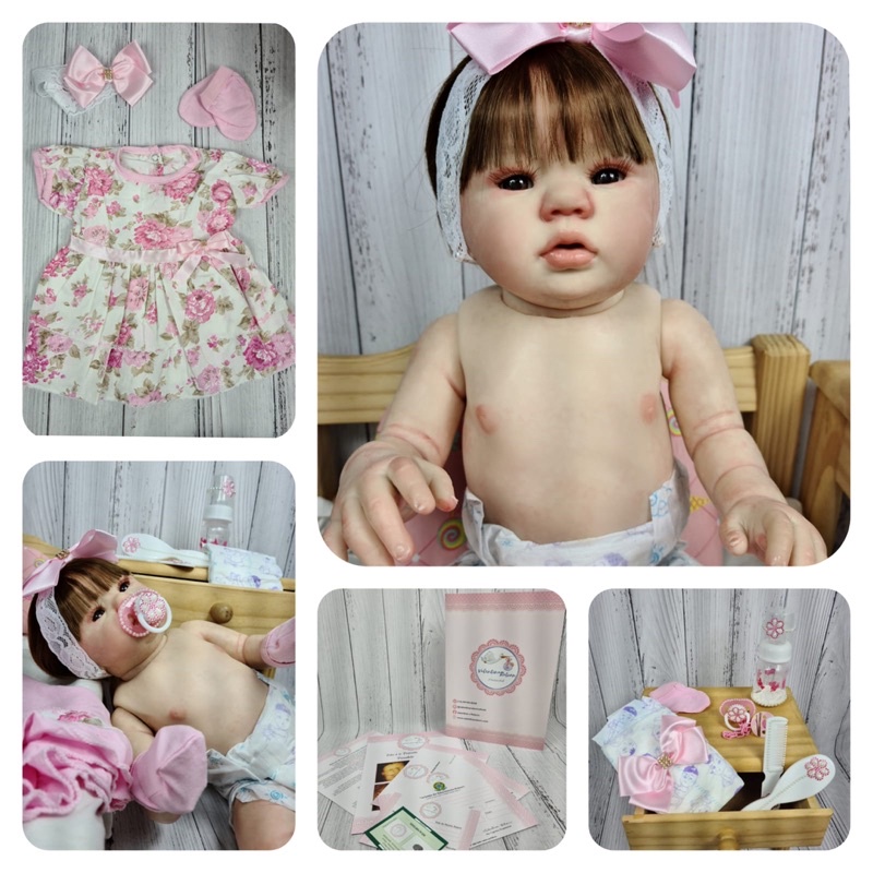 Boneca Bebê Reborn Abigail Corpo de Silicone Realista 48cm no Shoptime