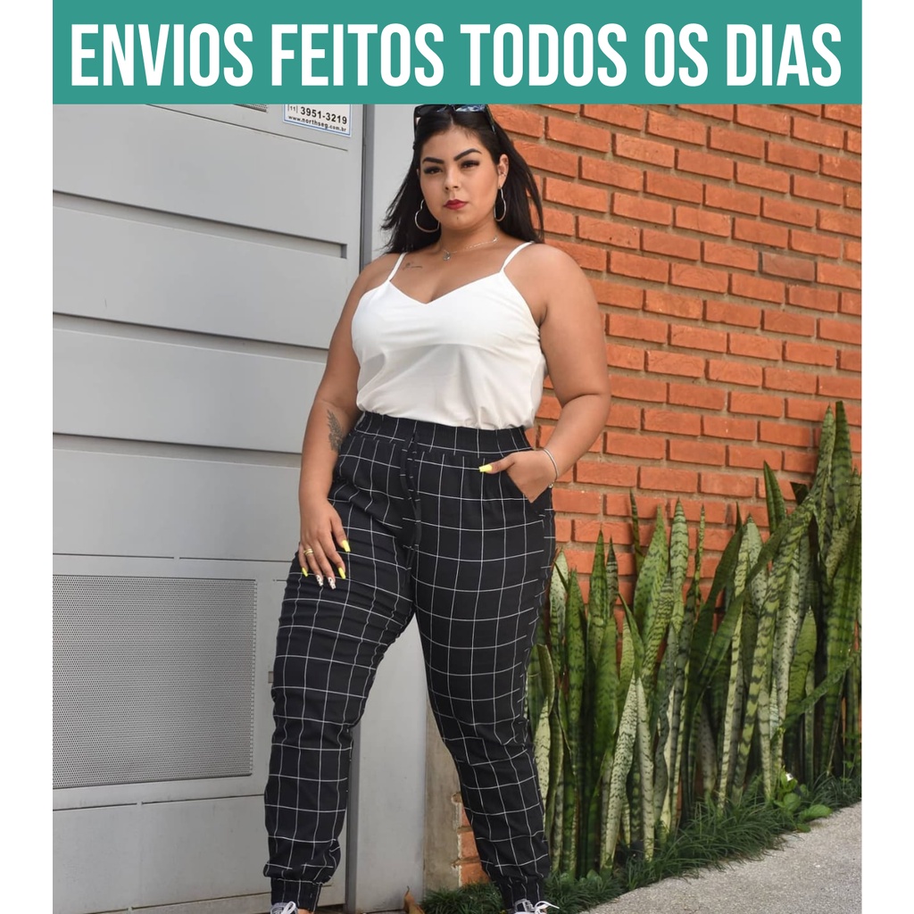 Calça jogger best sale feminina listrada