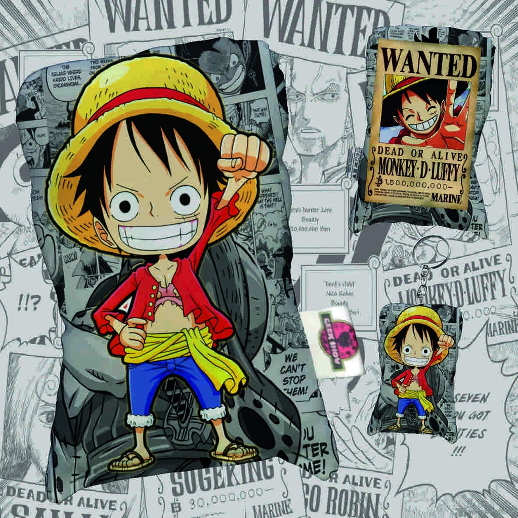 Almofada Anime One Piece Monkey D. Luffy + Chaveiro