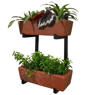 Suporte de Ferro p/ Jardim Vertical com 2 Floreiras 37cm