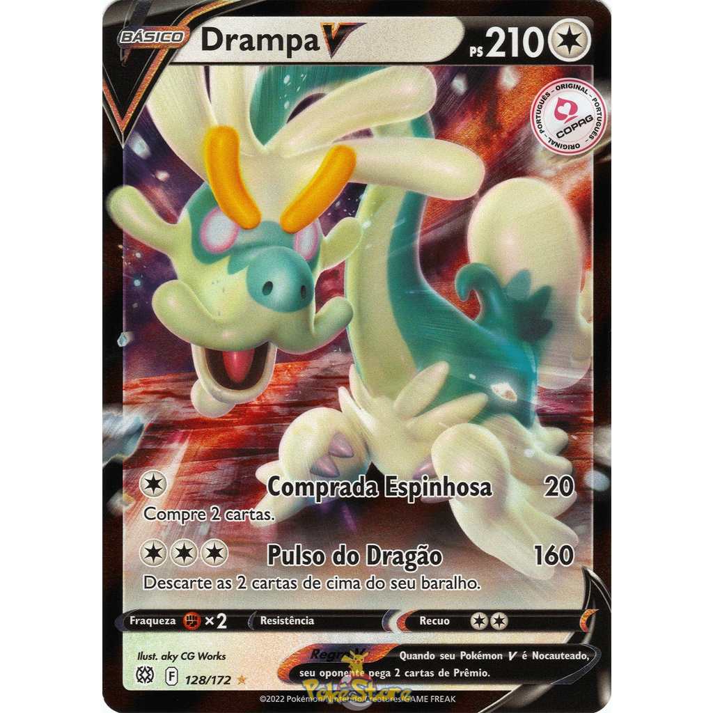 Carta Pokemon Drampa V Portugus 128/172 Card Original Copag - Astros  Cintilantes | Shopee Brasil