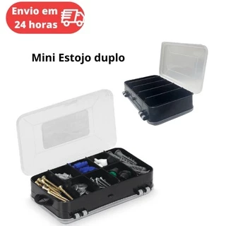 Estojo Organizador com Divisórias Mini Case Porta Treco Estojo Duplo 13 Divisorias Multi Uso