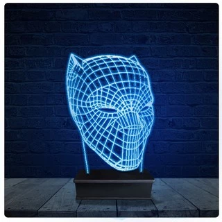 Luminária Led Acrilico Abajur - Pantera Negra Marvel 11