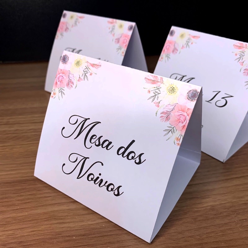 Marcador de mesa para casamento e aniversário personalizado