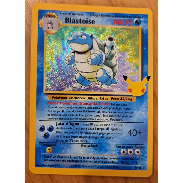 Card Pokémon Blastoise Foil Original e Nova