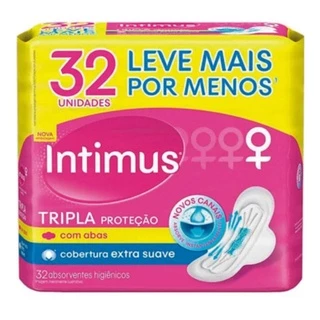 Absorvente Intimus Tripla Proteção Com Abas 32 Unidades em Oferta na Shopee