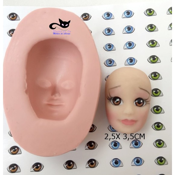 predolo 1/6 BJD Molde de cabeça de boneca sem olhos maquiagem DIY peças de  corpo de bonecas, olhos verdes