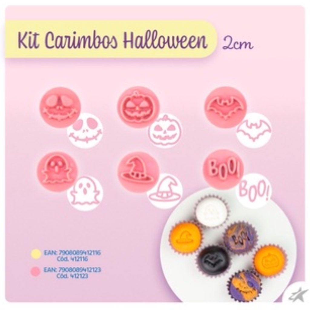 Cortador Carimbo Abóbora Assustadora Halloween Bruxas - Doce Impresso -  Cortadores e Papel arroz personalizados
