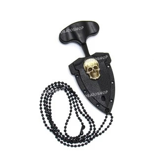 Mini Faca Push T Dagger Fulltang Caveira Na Bainha