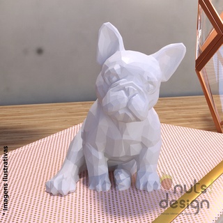 Statua Bulldog Francese in ceramica di design – Wanos Wood & Design