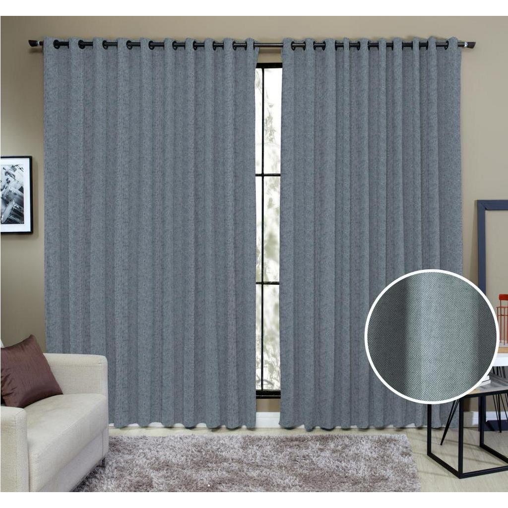 Cortina Tecido Rustico 2,00M x 2,30M Semi Blackout Azul | Shopee Brasil