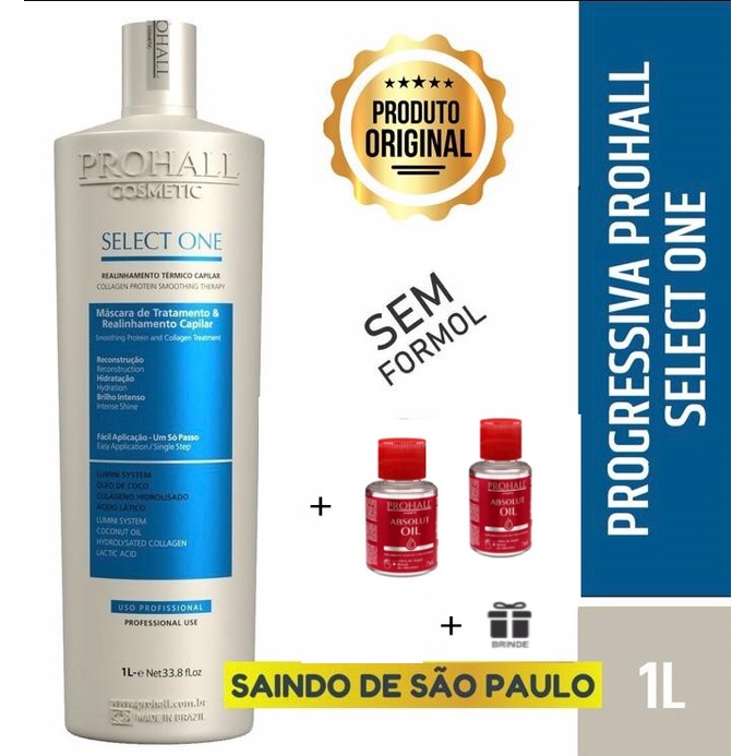 prohall select one 1L/300ml progressiva orgânica realinhamento capilar PRODUTO 100% ORIGINAL