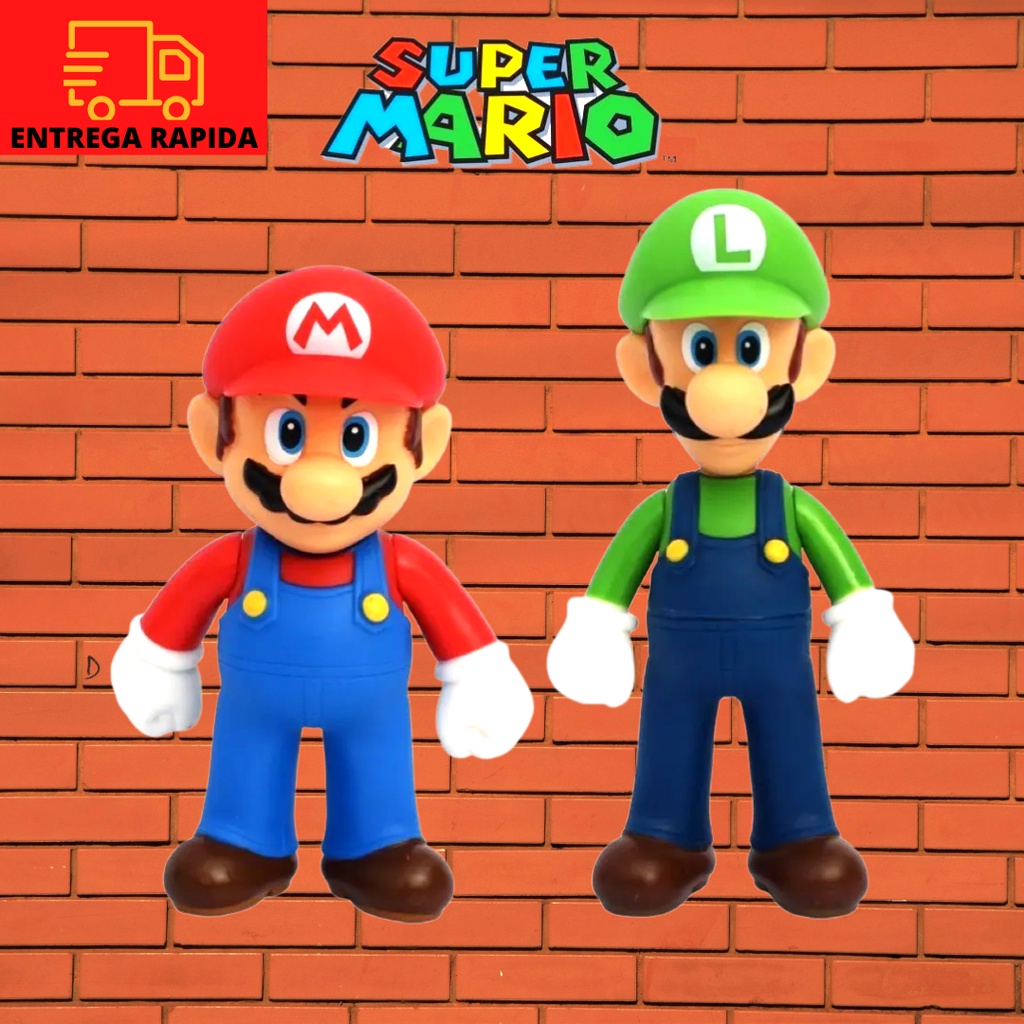 Mario E Luigi 2 Bonecos Game Filme Super Mario Grande 36cm