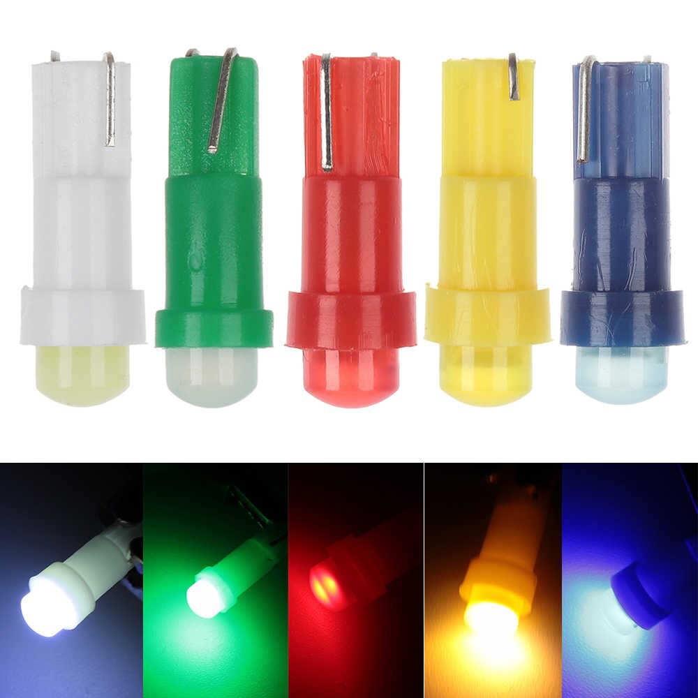 5 x Lâmpada Led automotiva T5 COB painel pinguinho moto carro branco azul verde azul cristal rosa amarelo e vermelho