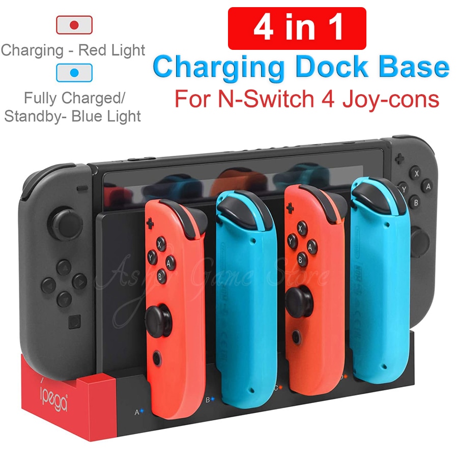 Interruptor Nintendo 4 Em 1 Estação De Carregamento Do Carregador Joycon Indicador LED Da Ancoragem Base Dock Para NS Switch Joy Con