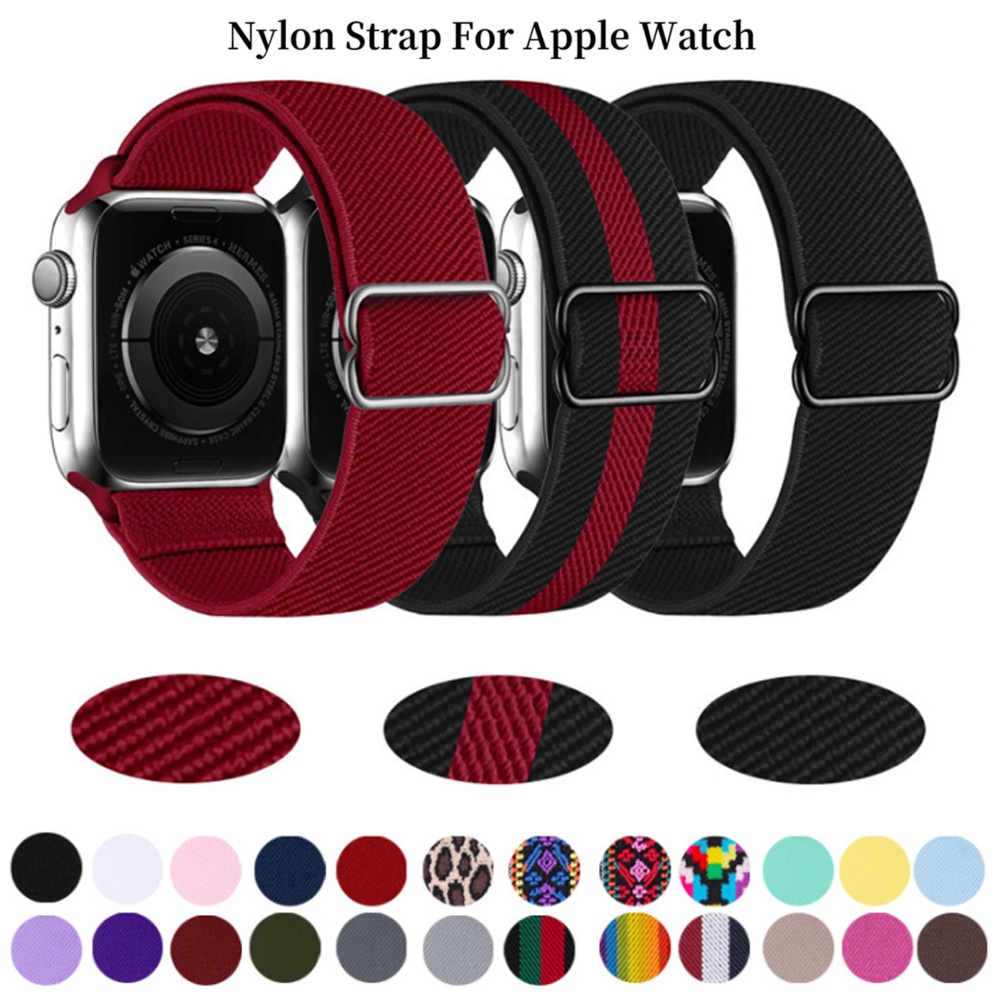 Alça Elástica De Nylon Para Relógio Apple Watch Elastic Band 8 7 41mm 45mm SE 6 5 4 44mm 40mm 3 2 1 42mm 38mm Pulseira De Pulso iWatch Series