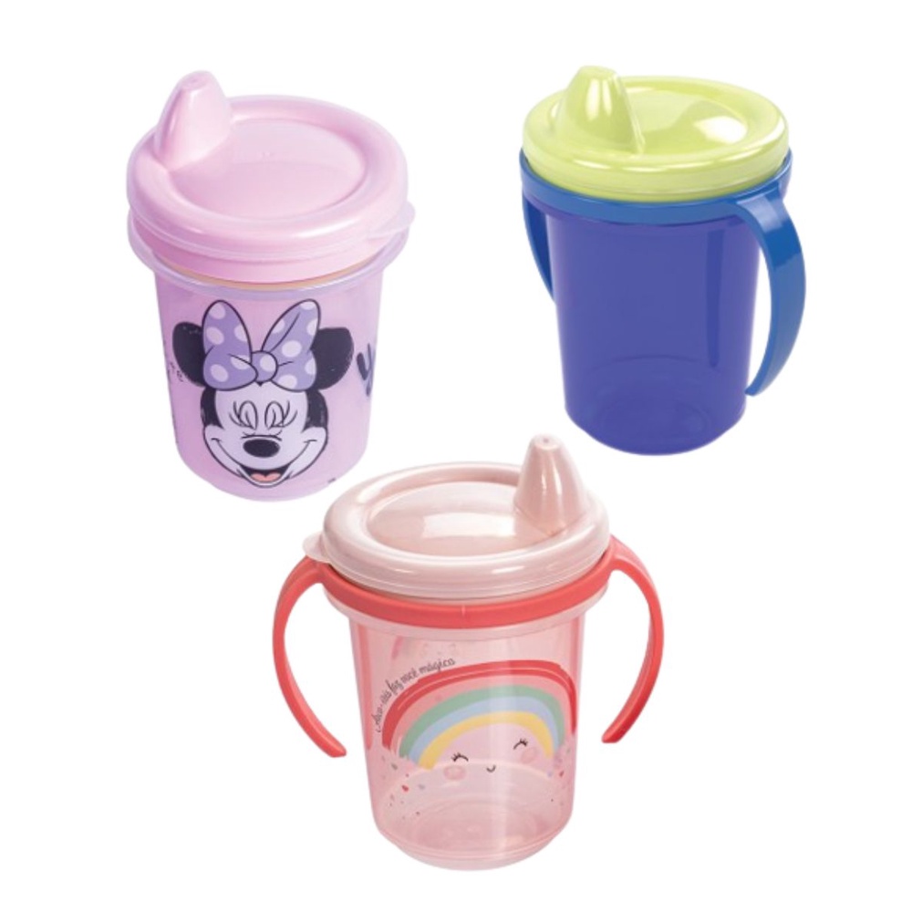 Copo Aprendizagem Infantil 280 ml Antivazamento Transição com Tampa ...