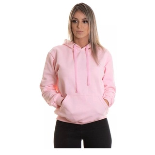 Moletom Canguru Feminino E Masculino Liso Inverno Blusa Frio Promoção Algodão