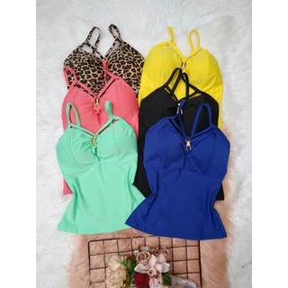 kit 5 blusa blusinha regatinha da moda com bojo