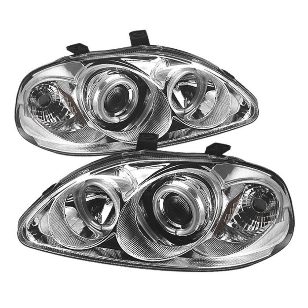 Farol Honda Civic 1996 1997 1998 Angel Eyes Led Cromado