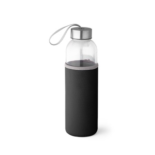 Garrafa de Vidro Squeeze com luva em neoprene soft shell 520ml