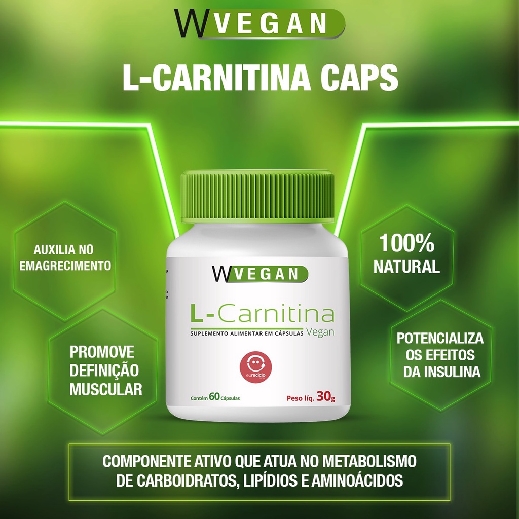 efeitos da l carnitina A L-carnitina realmente funciona?  Muita gente conhece a apenas como transportadora de gordura, mas a cincia atual mostra que ela faz muito mais, e tambm revela onde seus ainda Vitaminar L-Carnitina 2000mg Vegano 120g