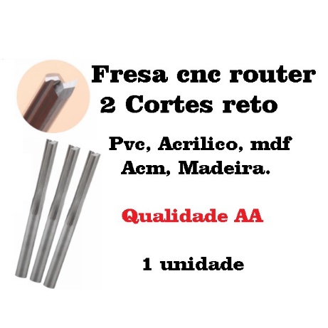 Fresa Corte Reto Paralelo Cnc Router Mdf, Acm Pvc Madeira