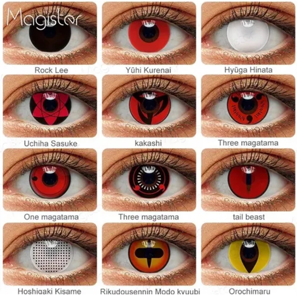 Sharingan Kakashi Sasuke Uchiha Shisui Naruto Cosplay Lentes