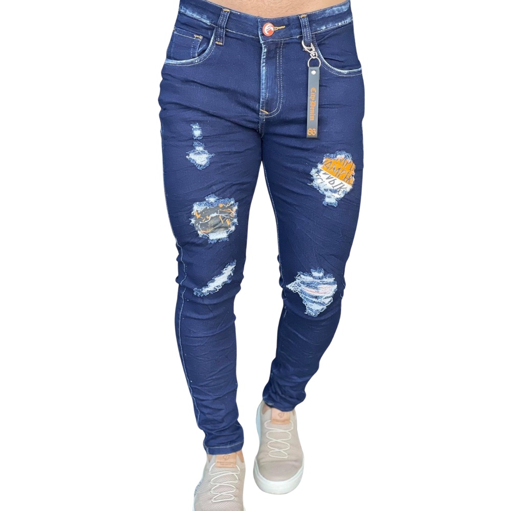 Calça Jeans Super Stone Low Rise Azul Escuro - 4346ncz00102