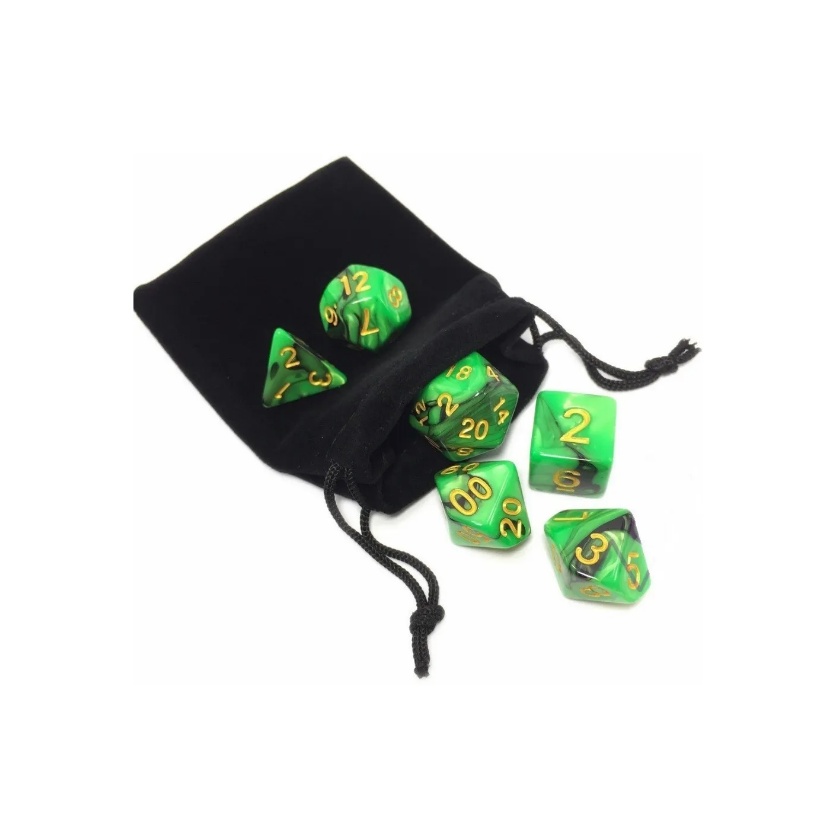 Set Dadi RPG (7) Verde Pastello opaco | LS GIOCHI