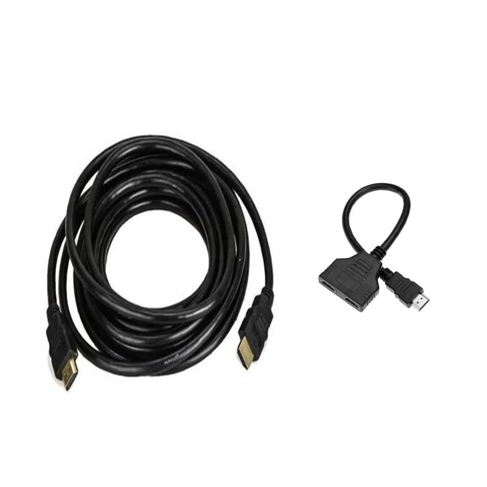 Cabo Hdmi 15m Blindado 1.4 15 Metros + 1 Cabo Y Hdmi 1x2