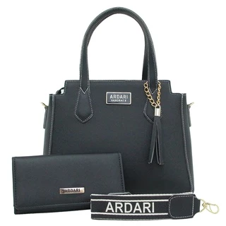 Kit bolsa feminina de mão e transversal luxo + carteira com porta documento lançamento Ardari