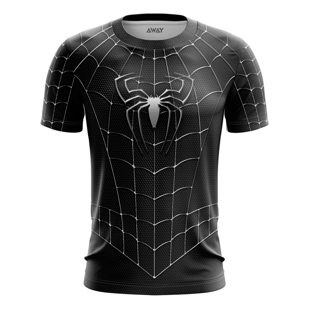 Camisa Camiseta Homem Aranha Venom Preto Filme Traje 3D Uniforme