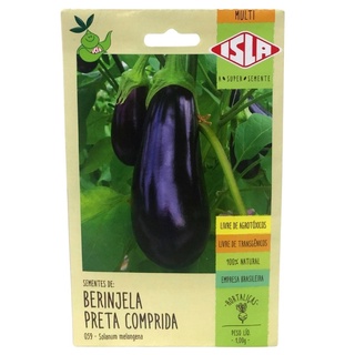 Sementes De Berinjela Preta Comprida 100% Natural - Isla