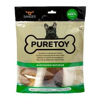 Kit econômico com 2 Ossos + 2 Cascos + 1 Chifre recheáveis Para todas as raças de cães/cachorro e pet - Puretoy