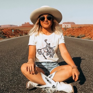 Blusa Feminina T Shirt Estampa Country Cowboy Estrelas BF526