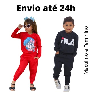 Kit 30 Peças Conjunto Infantil de Frio Casaco e Calça Moletom Inverno Roupa de Criança Menino e Menina