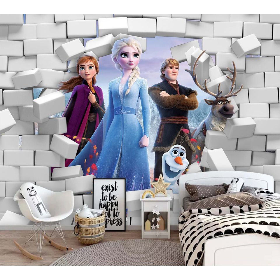 Papel de Parede Frozen 2 Parede 3D Adesivo Autocolante Quarto Infantil ...